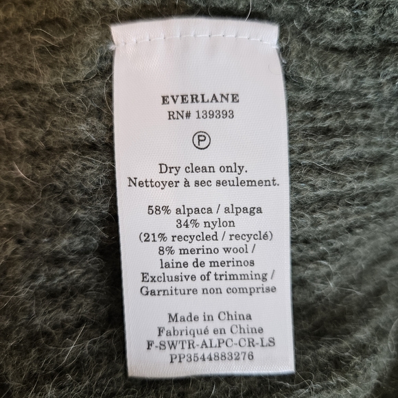Everlane Sweater Womens Size M Green Alpaca Merino Wool Pullover Jumper - Picture 12 of 13